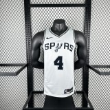 San Antonio Spurs white #4 FOX  NBA Jerseys  2025