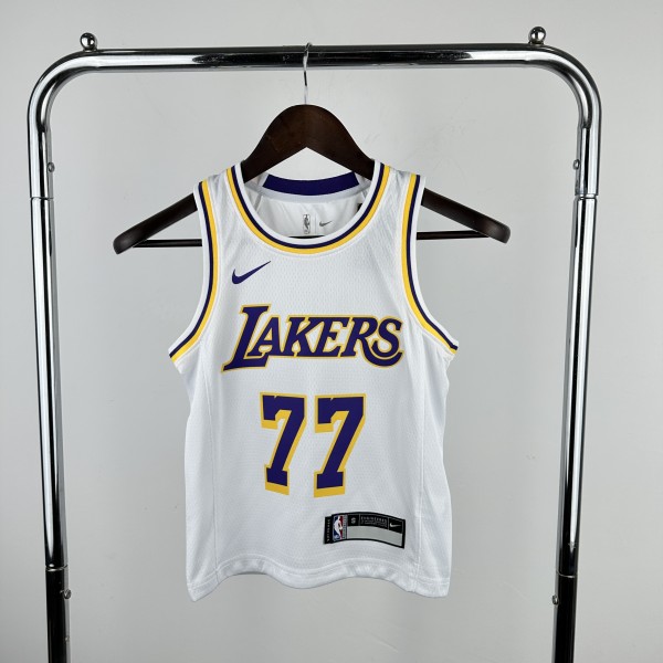 Los Angeles Lakers kids  white #77 DBNCIC NBA Jerseys  2023