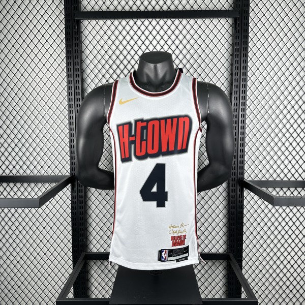 Houston Rockets  City Edition White #4 GREEN 1:1 Quality NBA  Season Jerseys 2025