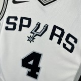 San Antonio Spurs white #4 FOX  NBA Jerseys  2025