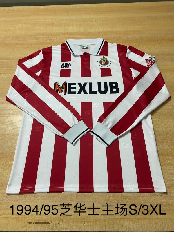 Retro Chivas (Guadalajara )  long  Home 1:1 Quality Soccer Jersey   1994-1995