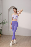 yoga clothes  Musical note printing purple set