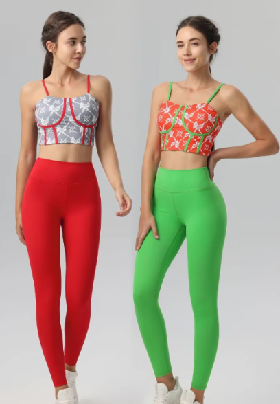 yoga clothes  Knight Grey Chinese Red Set/Dawn Orange Morning Light Green Set