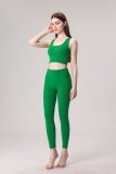yoga clothes  Solid color cross thin shoulder strap set