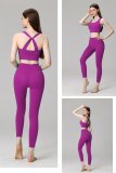 yoga clothes  Solid color cross wide shoulder strap