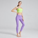 yoga clothes  Blue white/purple yellow green set