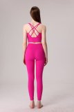 yoga clothes  Solid color cross thin shoulder strap set