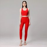 yoga clothes  Solid color cross wide shoulder strap