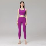 yoga clothes  Solid color cross wide shoulder strap