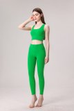 yoga clothes  Solid color cross thin shoulder strap set
