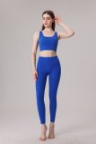 yoga clothes  Solid color cross thin shoulder strap set