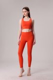 yoga clothes  Solid color cross thin shoulder strap set