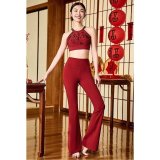 yoga clothes  Joyful Red Printed Set