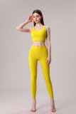 yoga clothes  Solid color cross thin shoulder strap set
