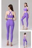 yoga clothes  Solid color cross wide shoulder strap