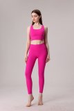 yoga clothes  Solid color cross thin shoulder strap set