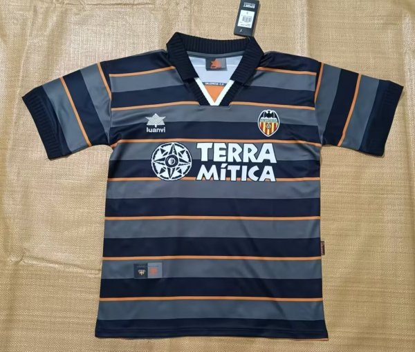 Retro Valencia away fans 1:1 Quality Soccer Jersey  1999-2000