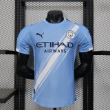 Manchester City home Player  1:1 Quality Soccer Jersey   25-26