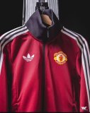 Manchester United   Retro clover  Windbreaker  jacket   red 25-26 set