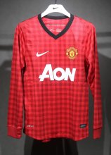 Retro Manchester United long player Home 1:1 Quality Soccer Jersey   2012-2013