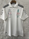F1 Mercedes White POLO Short Sleeve Racing Suit 2025