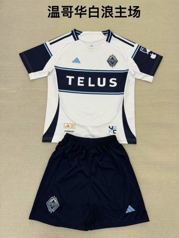 Vancouver Whitecaps FC  home  kids   1:1 Quality Soccer Jersey   25-26
