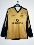 Retro Manchester United long  two-sided  away 100 year 1:1 Quality Soccer Jersey  2001-2002