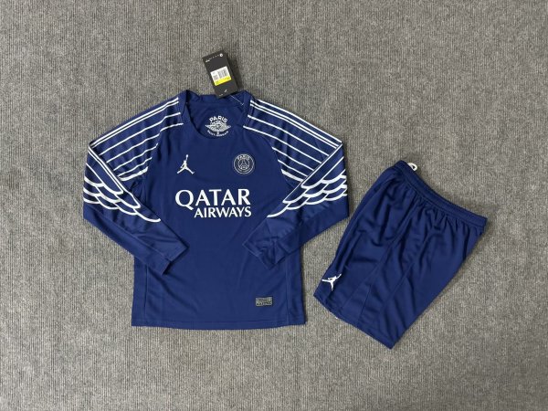 PSG long  Paris 3R three away Kids 1:1 Quality Soccer Jersey  24-25