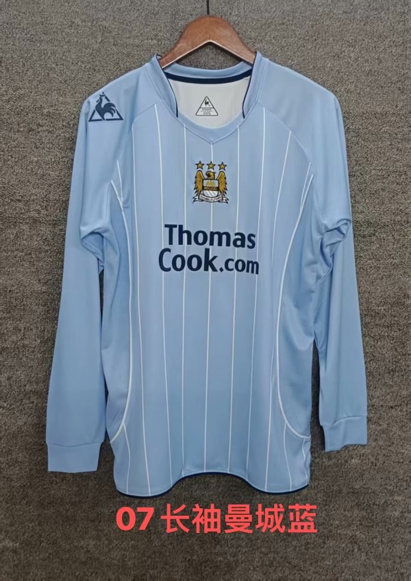 Retro Manchester City long  Home 1:1 Quality Soccer Jersey  2007-2008