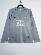 Retro Manchester United long  Goalkeeper Grey  1:1 Quality Soccer Jersey 2007-2008