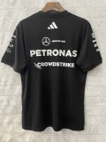 F1 Mercedes  black round neck  Short Sleeve Racing Suit 2025