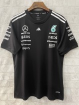 F1 Mercedes  black round neck  Short Sleeve Racing Suit 2025