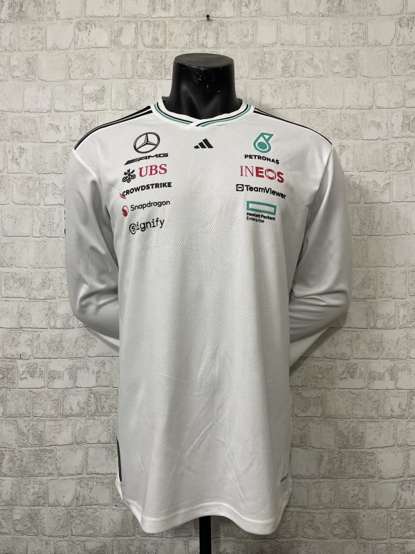 F1 Mercedes  white long Sleeve Racing Suit 2025
