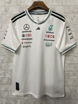 F1 Mercedes  white Short Sleeve Racing Suit 2025