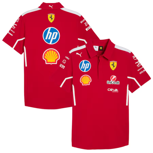 F1 Ferrari red polo  Short Sleeve Racing Suit 2025