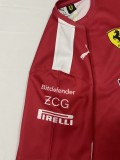 F1 Ferrari red round neck  Short Sleeve Racing Suit 2025