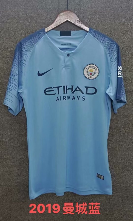 Retro Manchester City Home 1:1 Quality Soccer Jersey 2019