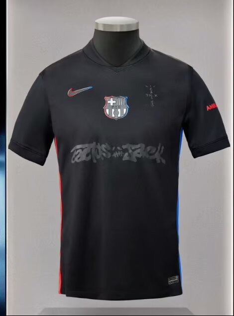 Barcelona Away  Travis Scott Co branded version Special Edition player  1:1 Quality Soccer Jersey 25-26