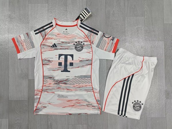 Bayern Munich Away Kids 1:1 Quality Soccer Jersey  25-26