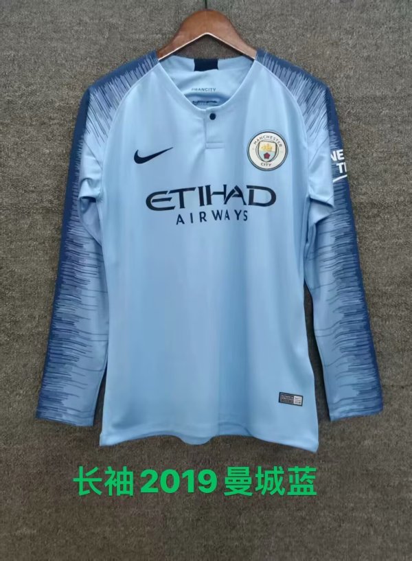 Retro Manchester City Home  1:1 Quality Soccer Jersey  2019