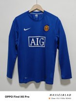 Retro  Manchester United Third Away Long Sleeve 1:1 Quality Soccer Jersey  2008-2009
