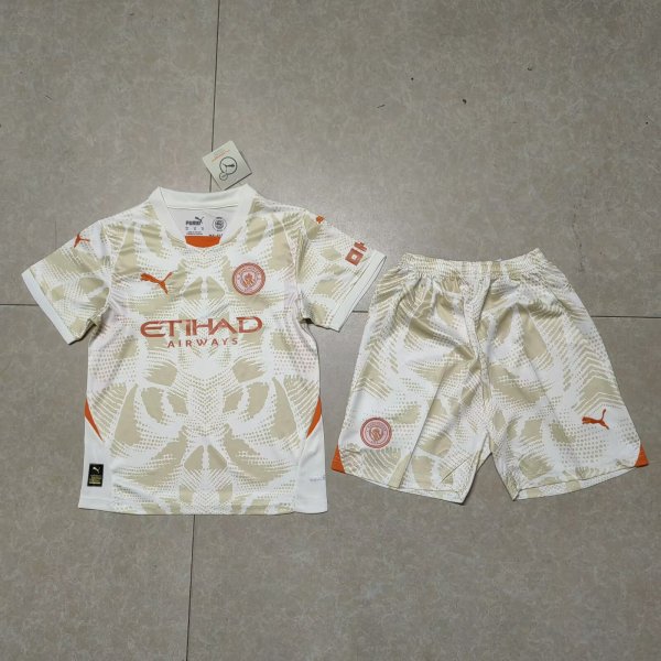Manchester City Goalkeeper Kids 1:1 Quality Soccer Jersey  25-26