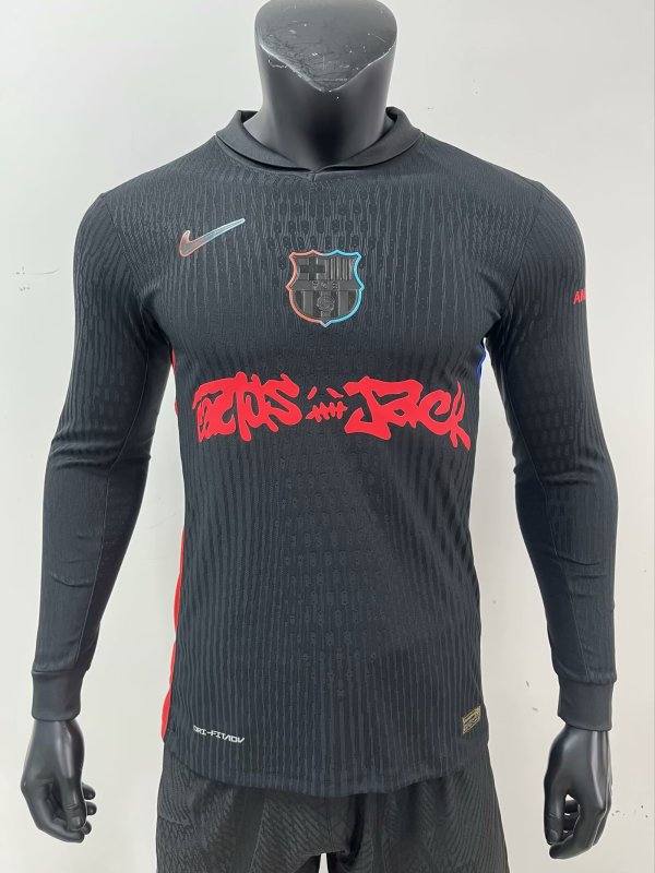 Barcelona Away Long  Travis Scott Co branded version Special Edition player  1:1 Quality Soccer Jersey 25-26