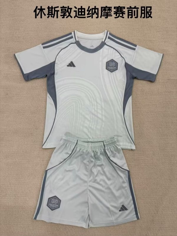 Houston Dynamo FC Pre match uniform Fans Kits  1:1 Quality Soccer Jersey  25-26 (kids and man )