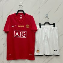 Retro  Manchester United Home Champion  Kits Suit   1:1 Quality Soccer Jersey 2007-2008