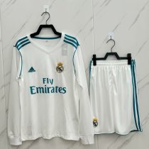 Retro Real Madrid Home Long Kits Suit  1:1 Quality Soccer Jersey 2017-2018