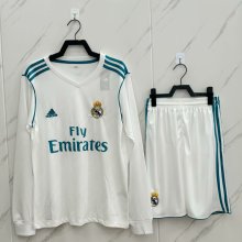 Retro Real Madrid Home Long Kits Suit  1:1 Quality Soccer Jersey 2017-2018