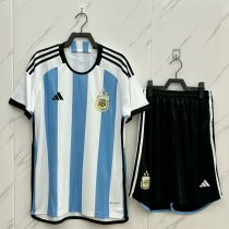 Argentina Home   Kits Suit  Fans 3 Stars  1:1 Quality Soccer Jersey 2022