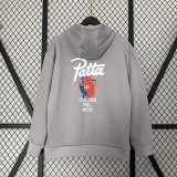 barcelona Hoodie Grey Jacket  Tracksuit  1:1 Quality Soccer Jersey  25-26