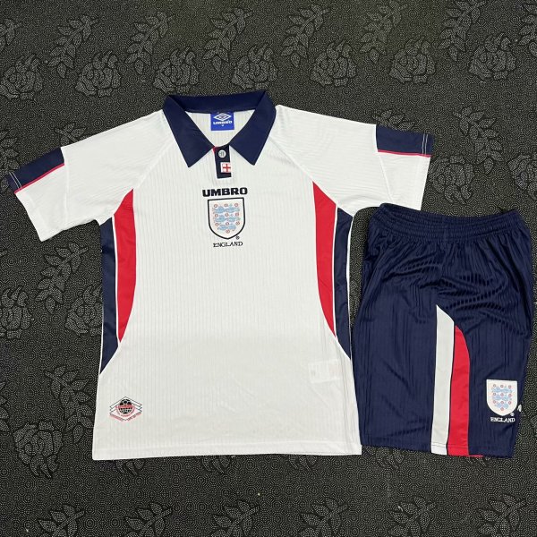 Retro England Home  Kits Suit    1:1 Quality Soccer Jersey 1998